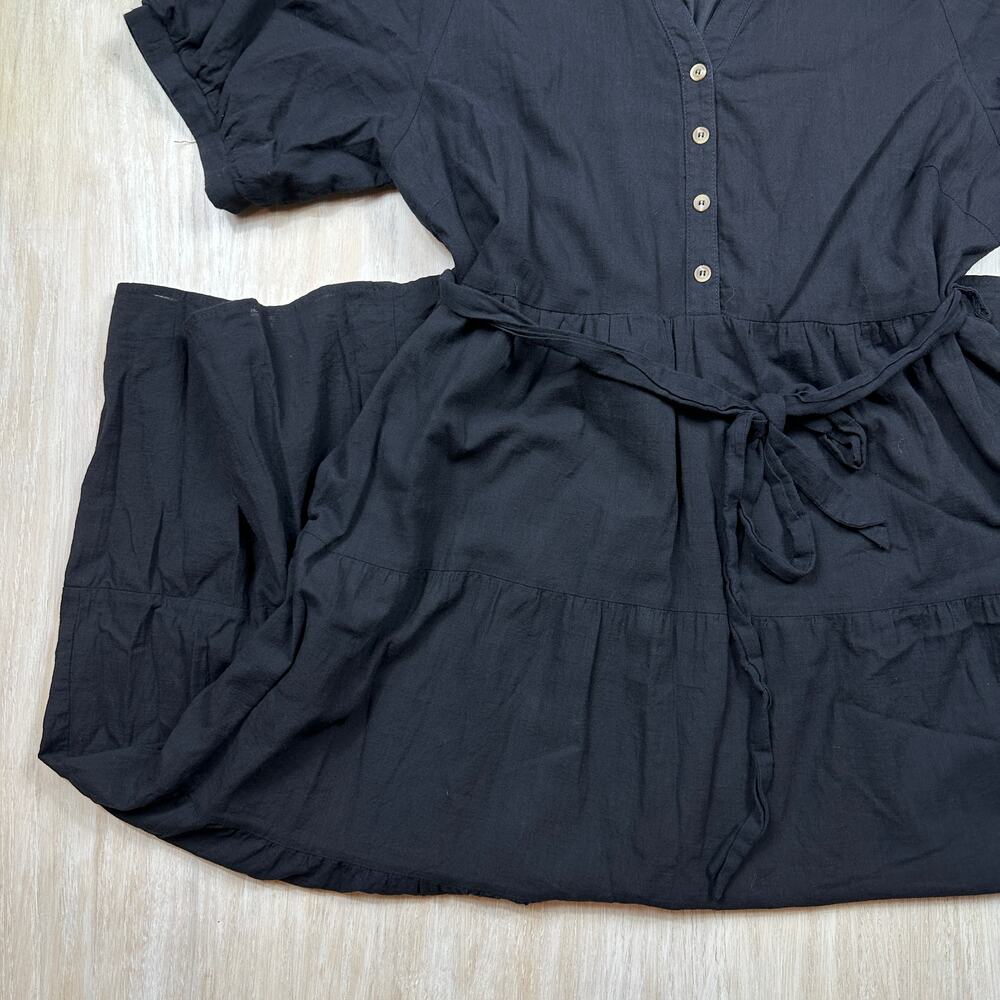 Baltic Born Black Maxi Dress 1XL Puff Sleeve Tiered Cottagecore Romantic Praire - Picture 4 of 13